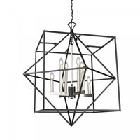 Roxton 8-Light Matte Black and Polished Nickel Chandelier 