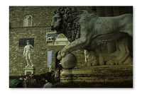 Palazzo Vecchio  The Piazza Della Signoria 28x42 Wall Art Fabric Panel Without Frame