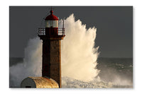 Storm in The Lighthouse 16x24 Wall Art Fabric Panel Without Frame