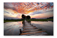 River on Sunset 24x36 Wall Art Fabric Panel Without Frame