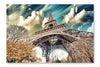 Wonderful Street View Of Eiffel Tower 24x36 Wall Art Frame And Fabric Panel