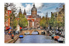 Beautiful Amsterdam Canals 16x24 Wall Art Frame And Fabric Panel