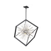 Sunburst  8-Light Matte Black and Chrome Chandelier