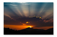 Sunrise Over Mountain 28x42 Wall Art Fabric Panel Without Frame