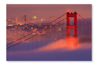 San Francisco Golden Gate Bridge in Fog 24x36 Wall Art Fabric Panel Without Frame