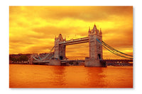 Tower Bridge on Sunset 28x42 Wall Art Fabric Panel Without Frame