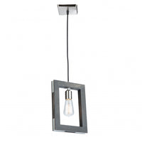 Gatehouse 1-Light Dark Pine and Brushed Nickel Pendant 