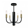 Verona 4-Light Vintage Brass Black Semi-Flush Mount