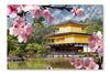 Gold Temple Japan 16x24 Wall Art Fabric Panel Without Frame