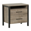 Munich 2-Drawer Nightstand - Weathered Oak and Matte Black