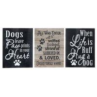 Wood Wall Sign for Dog Lovers - Set of 3