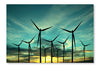 Wind Turbine Farm Over Sunset 28x42 Wall Art Fabric Panel Without Frame