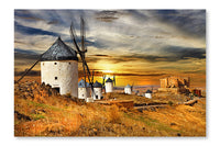 Windmils Of Spain, Castilla La Mancha 24x36 Wall Art Frame And Fabric Panel