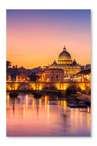 Rome, Italy with St Peter Basilica of The Vatican 2 16x24 Wall Art Fabric Panel Without Frame