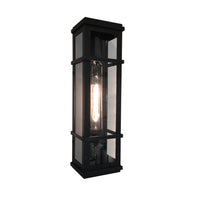 Granger Square 1-Light Black Outdoor Wall Light 