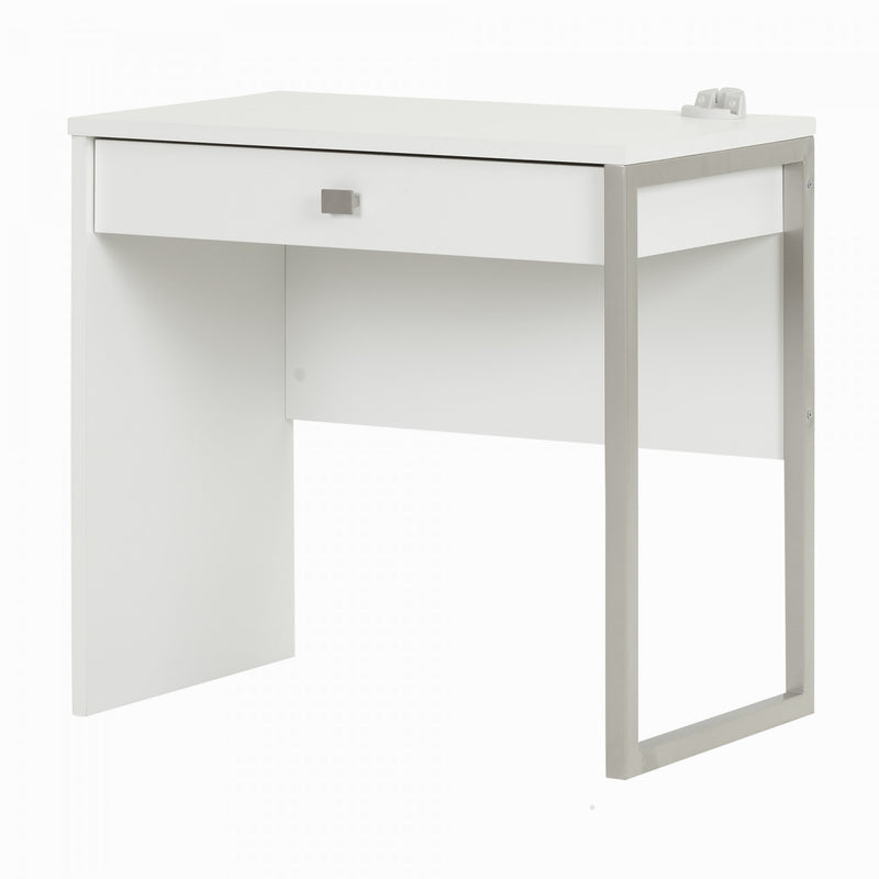 Interface Desk With 1 Drawer - Pure White | The Brick