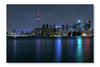 Toronto City At Night 16x24 Wall Art Fabric Panel Without Frame