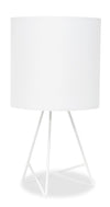 Simple Designs Down To The Wire Table Lamp with Fabric Shade, White with White Shade