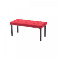 Cabara Tufted Fabric Bench Red Benches