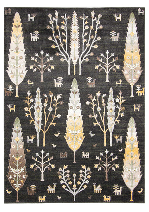 Pine Black Machine Washable Area Rug - 6'0