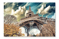 Wonderful Street View of Eiffel Tower 28x42 Wall Art Fabric Panel Without Frame