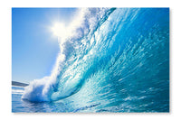 Blue Ocean Wave 16x24 Wall Art Frame And Fabric Panel