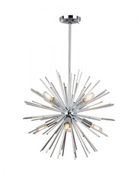 Sunburst  8-Light Chrome Chandelier 