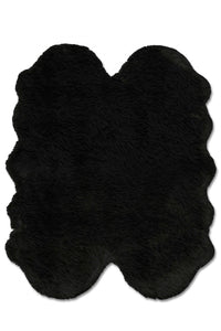 Marcia Sheepskin Plush Black Area Rug - 4'0