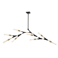 Filiali 10-Light Black and Harvest Brass Chandelier 