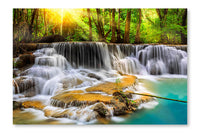 Erawan Waterfall In Kanchanaburi Province 24x36 Wall Art Frame And Fabric Panel