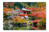 Early Autumn At Daigoji Temple 28x42 Wall Art Fabric Panel Without Frame