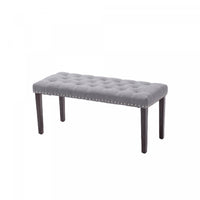 Cabara Tufted Fabric Bench Grey Benches