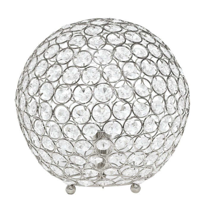 Elegant Designs Elipse 10 Inch Crystal Ball Sequin Table Lamp, Chrome ...