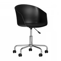 Flam Swivel Chair - Black and Chrome 
