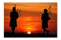 Pipers At Sunset 24x36 Wall Art Fabric Panel Without Frame