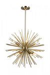 Sunburst  8-Light Satin Brass Chandelier