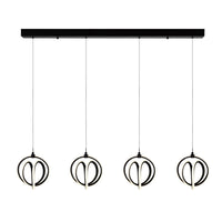 Rose 4-Light LED Black Chandelier