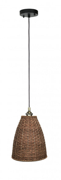 Small Brown Rattan Ceiling Light