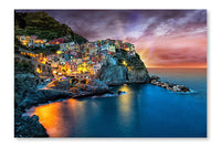 Manarola Village on The Cinque Terre Coast 16x24 Wall Art Fabric Panel Without Frame