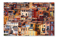 Old Town Architecture of Menton on French Riviera 28x42 Wall Art Fabric Panel Without Frame