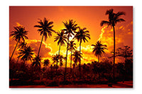 Coconut Palms on Sand Beach in Tropic 28x42 Wall Art Fabric Panel Without Frame