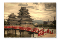 Matsumoto Castle in Matsumoto, Japan 28x42 Wall Art Fabric Panel Without Frame