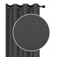 Faux Silk Panel With 8 Grommets Grey - Set of 2 Drapes and Blinds