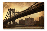 Manhattan Bridge 16x24 Wall Art Fabric Panel Without Frame