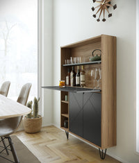 Nordika Secretary Desk - Nutmeg/Charcoal 