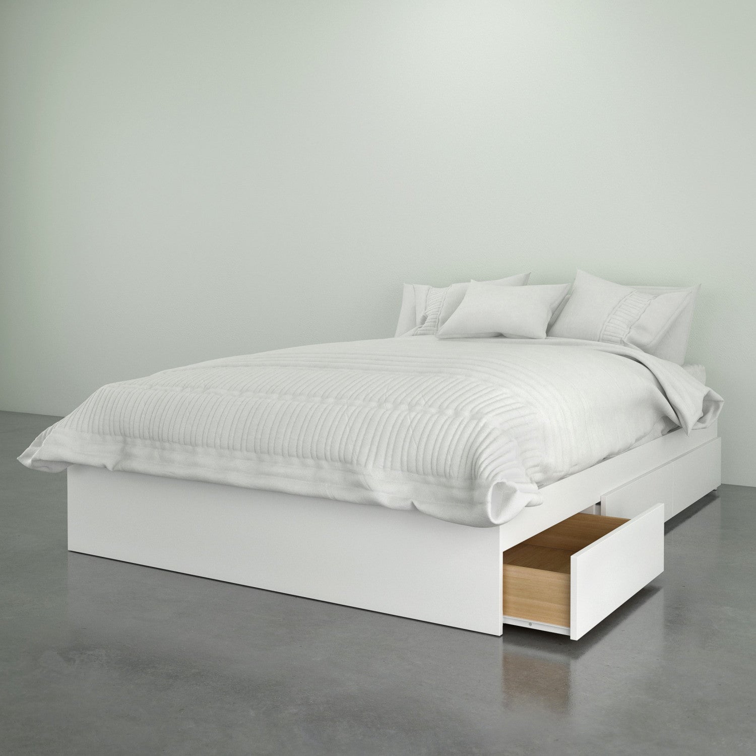 Nordika Full Platform Bed - White | The Brick