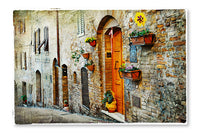 Charming Old Streets Of Medieval Towns Of Tuscany 28x42 Wall Art Frame And Fabric Panel