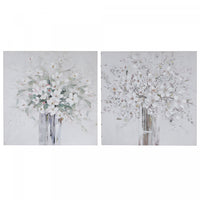 Hand Painted Canvas Wall Art Fresh Bouquet 24 x 24 - Set of 2 Wall Decor