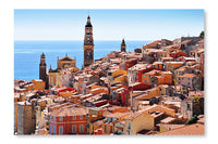 Old Town Architecture of Menton on French Riviera 2 24x36 Wall Art Fabric Panel Without Frame