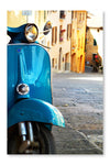 Vintage Scooter on The Street 24x36 Wall Art Fabric Panel Without Frame